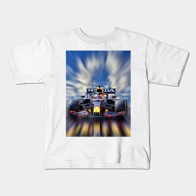 Max Verstappen - F1 World Champion 2021 / 2022 Kids T-Shirt by DeVerviers